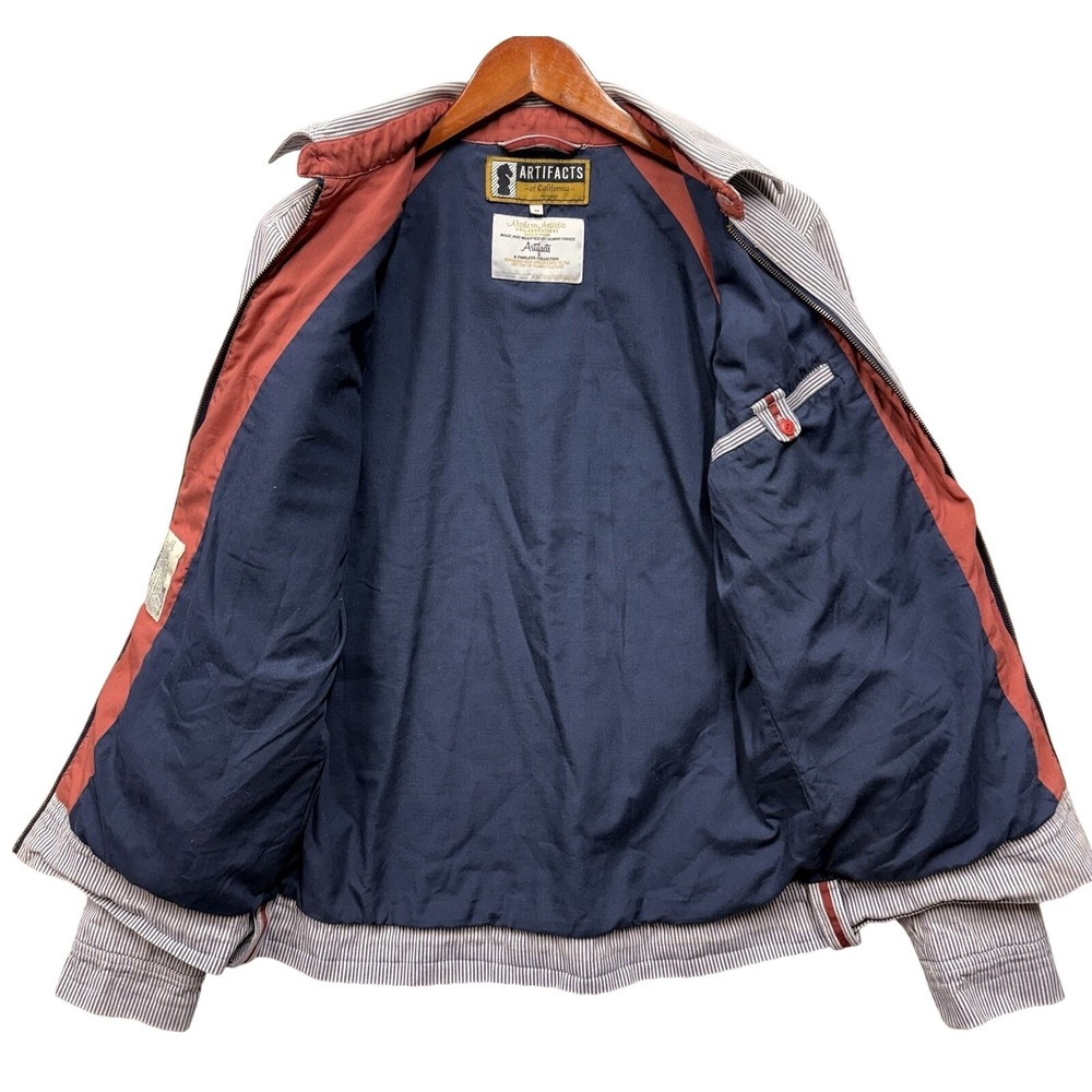 Artifacts of California Men's Hickory Stripe Full Zip Workwear Jacket Size M - Picture 5 of 14